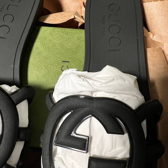 GUCCI BLACK W GPALMA SLIDE RUBBER - Picture 6 of 10